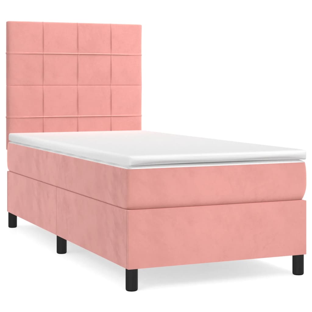 Boxspringbett mit Matratze Rosa 80x200 cm Samt