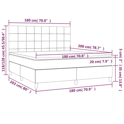 Boxspringbett mit Matratze Dunkelgrau 180x200 cm Samt