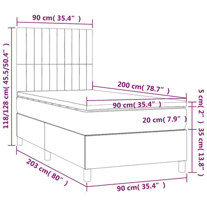 Boxspringbett mit Matratze Dunkelgrün 90x200 cm Samt