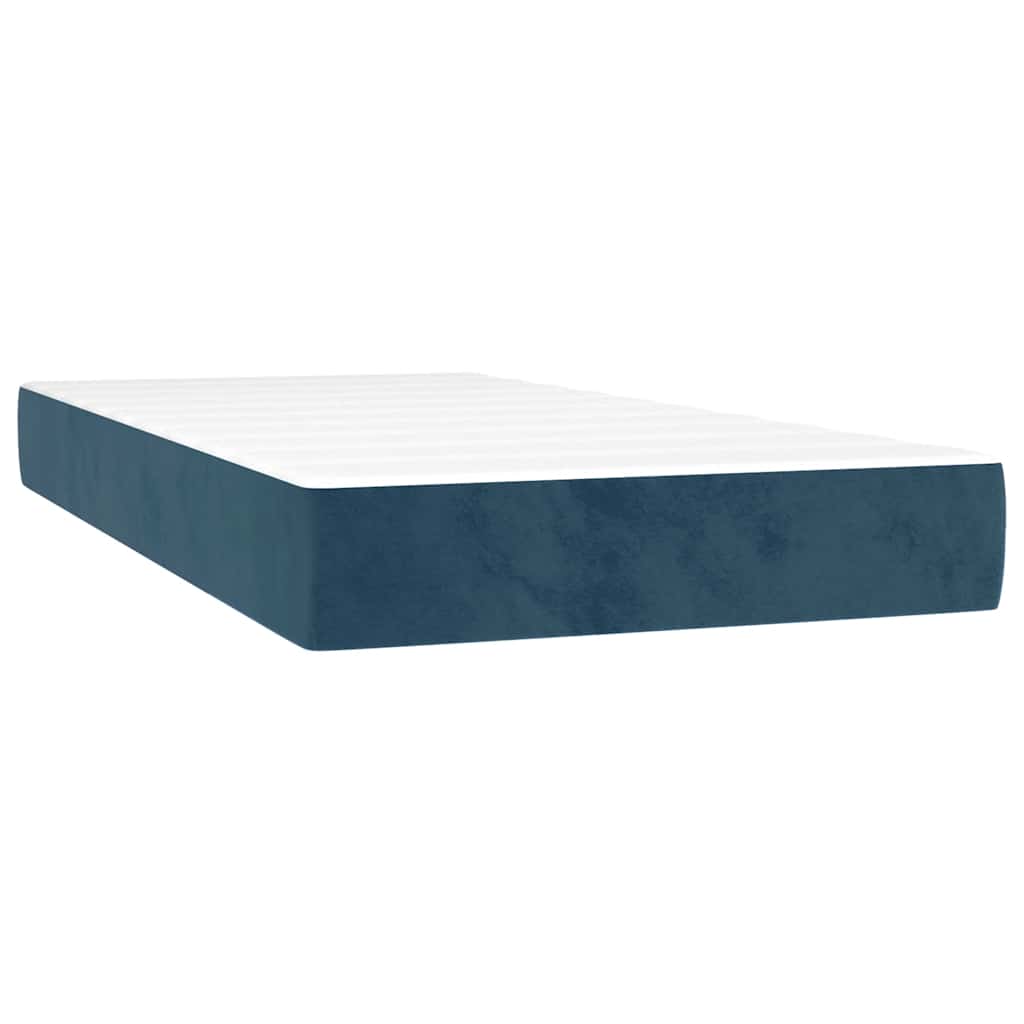 Boxspringbett mit Matratze Dunkelblau 80x200 cm Samt