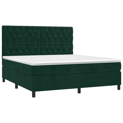 Boxspringbett mit Matratze Dunkelgrün 160x200 cm Samt