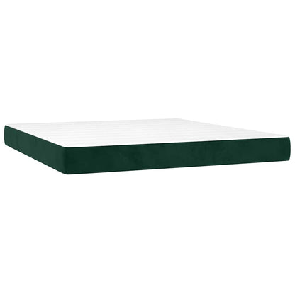 Boxspringbett mit Matratze Dunkelgrün 160x200 cm Samt