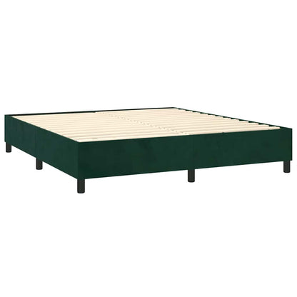 Boxspringbett mit Matratze Dunkelgrün 160x200 cm Samt