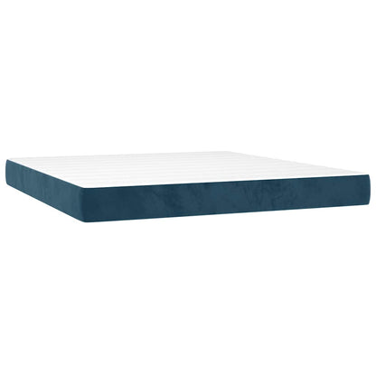Boxspringbett mit Matratze Dunkelblau 180x200 cm Samt