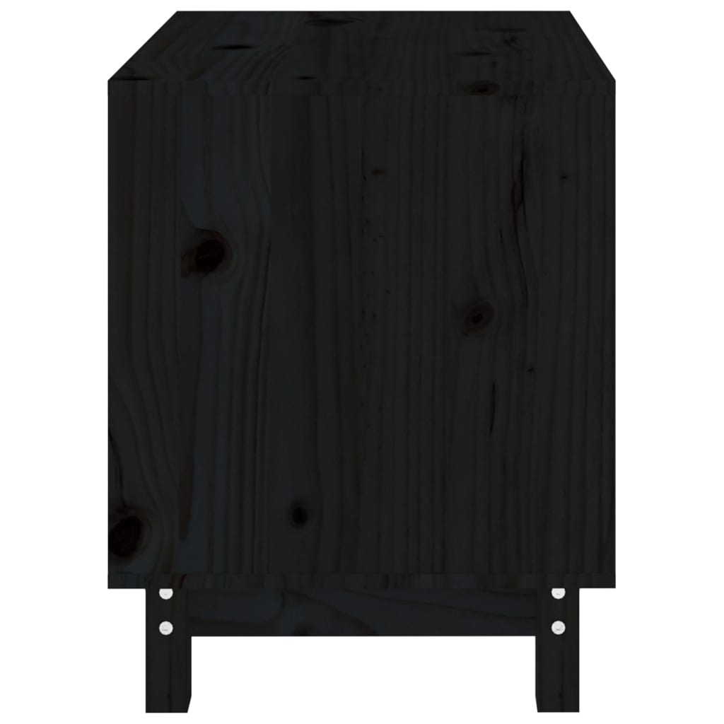 Hundehütte Schwarz 60x45x57 cm Massivholz Kiefer