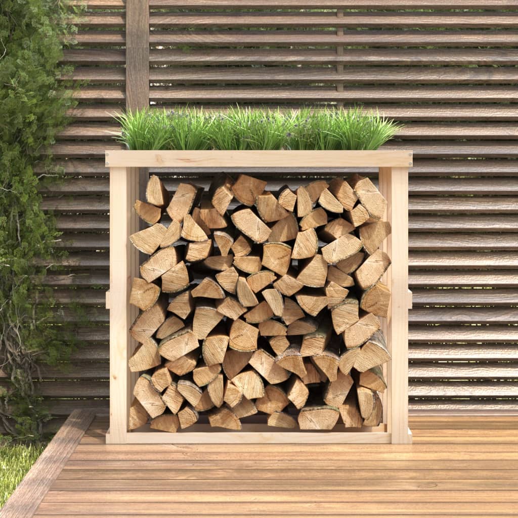 Râtelier à bois d'extérieur 108x52x106 cm en pin massif