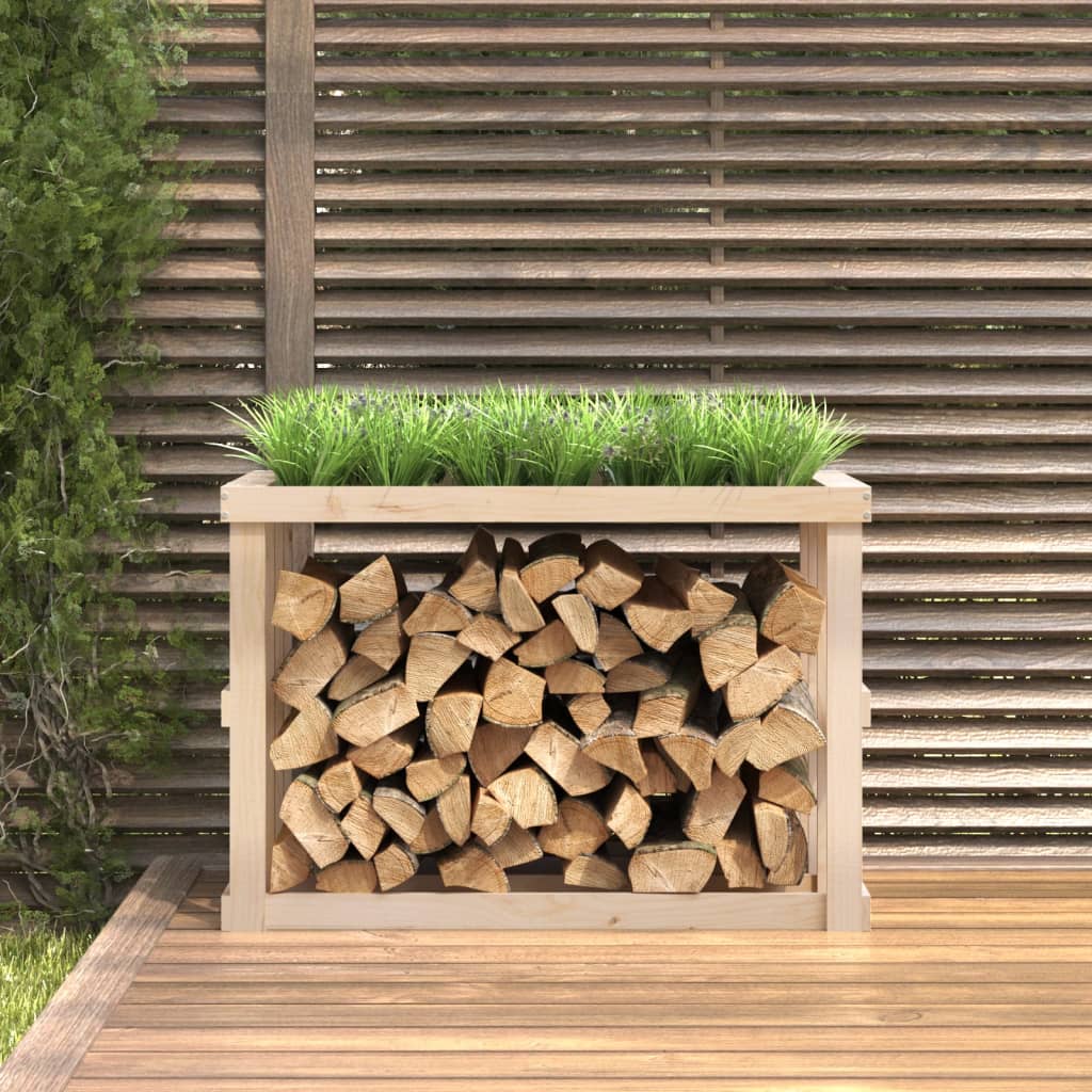 Etagère à bûches d'extérieur 108x52x74 cm en bois de pin massif