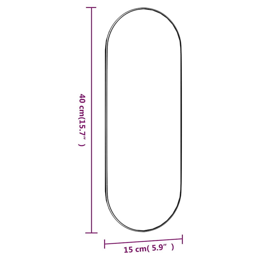 Wandspiegel 15x40 cm Glas Oval