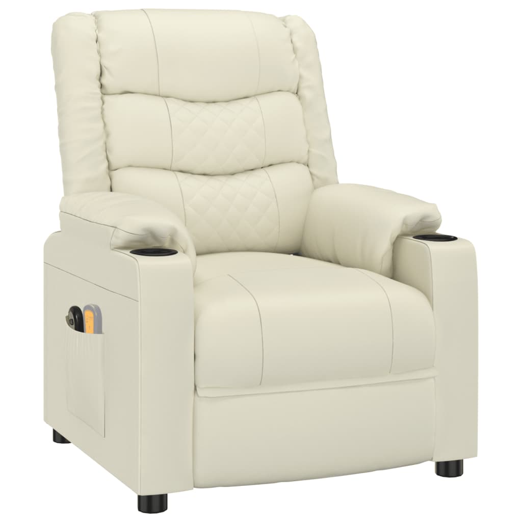 Massagesessel Elektrisch Creme Kunstleder