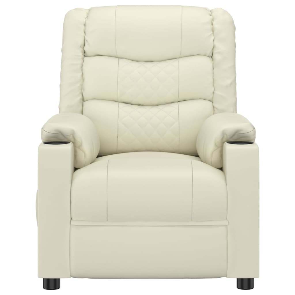 Massagesessel Elektrisch Creme Kunstleder