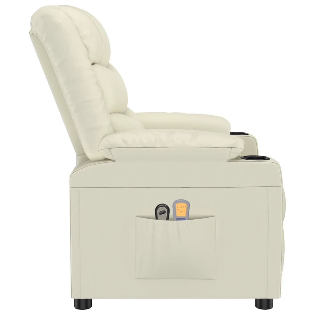 Massagesessel Elektrisch Creme Kunstleder