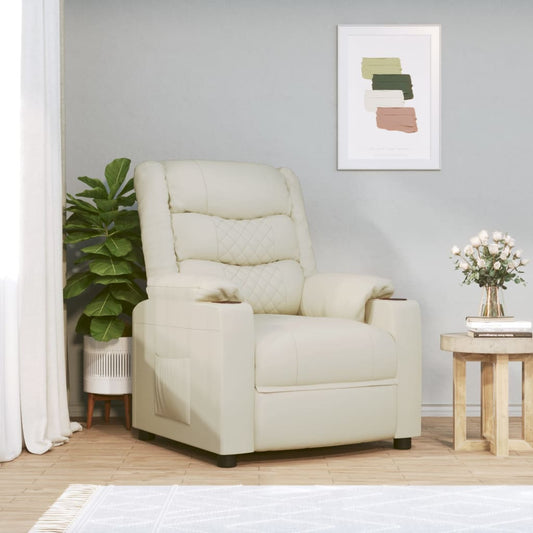 Massagesessel Elektrisch Creme Kunstleder