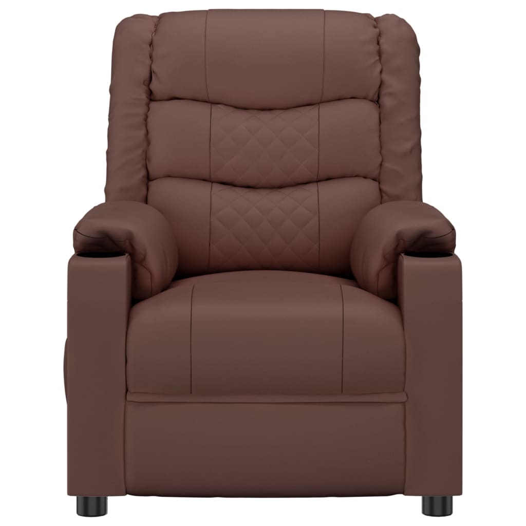Massagesessel Elektrisch Braun Kunstleder