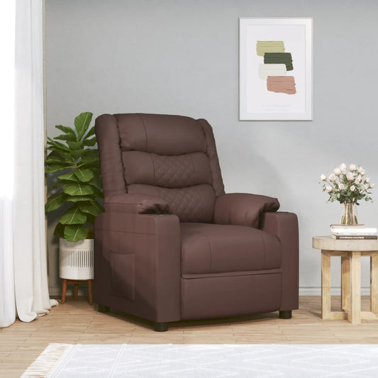 Massagesessel Elektrisch Braun Kunstleder
