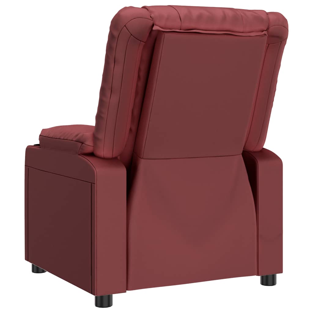 Massagesessel Elektrisch Weinrot Kunstleder