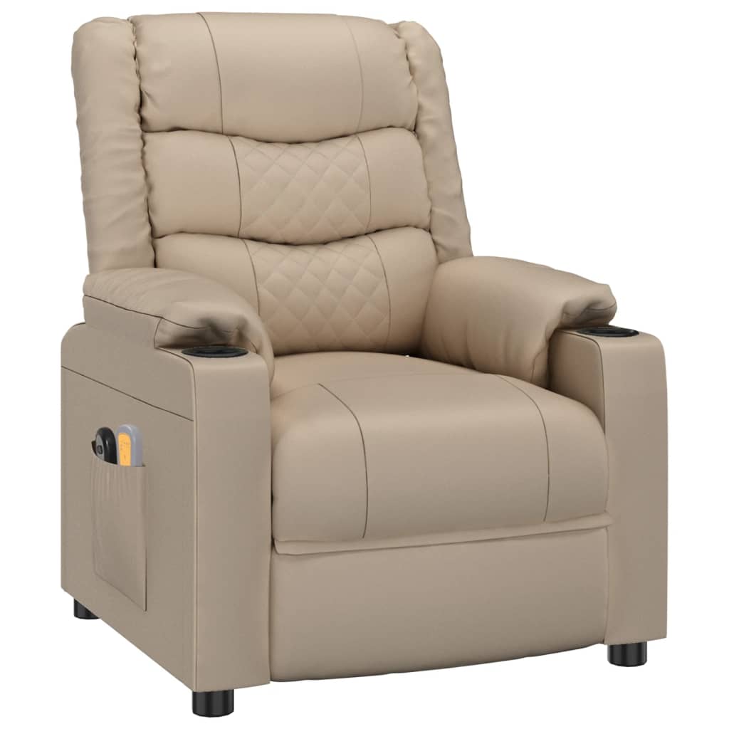Massagesessel Elektrisch Cappuccino-Braun Kunstleder