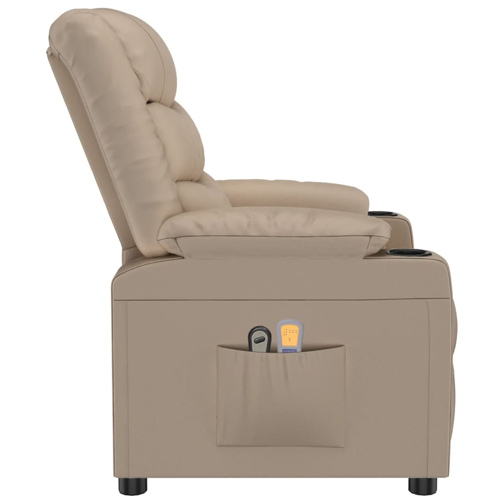 Massagesessel Elektrisch Cappuccino-Braun Kunstleder