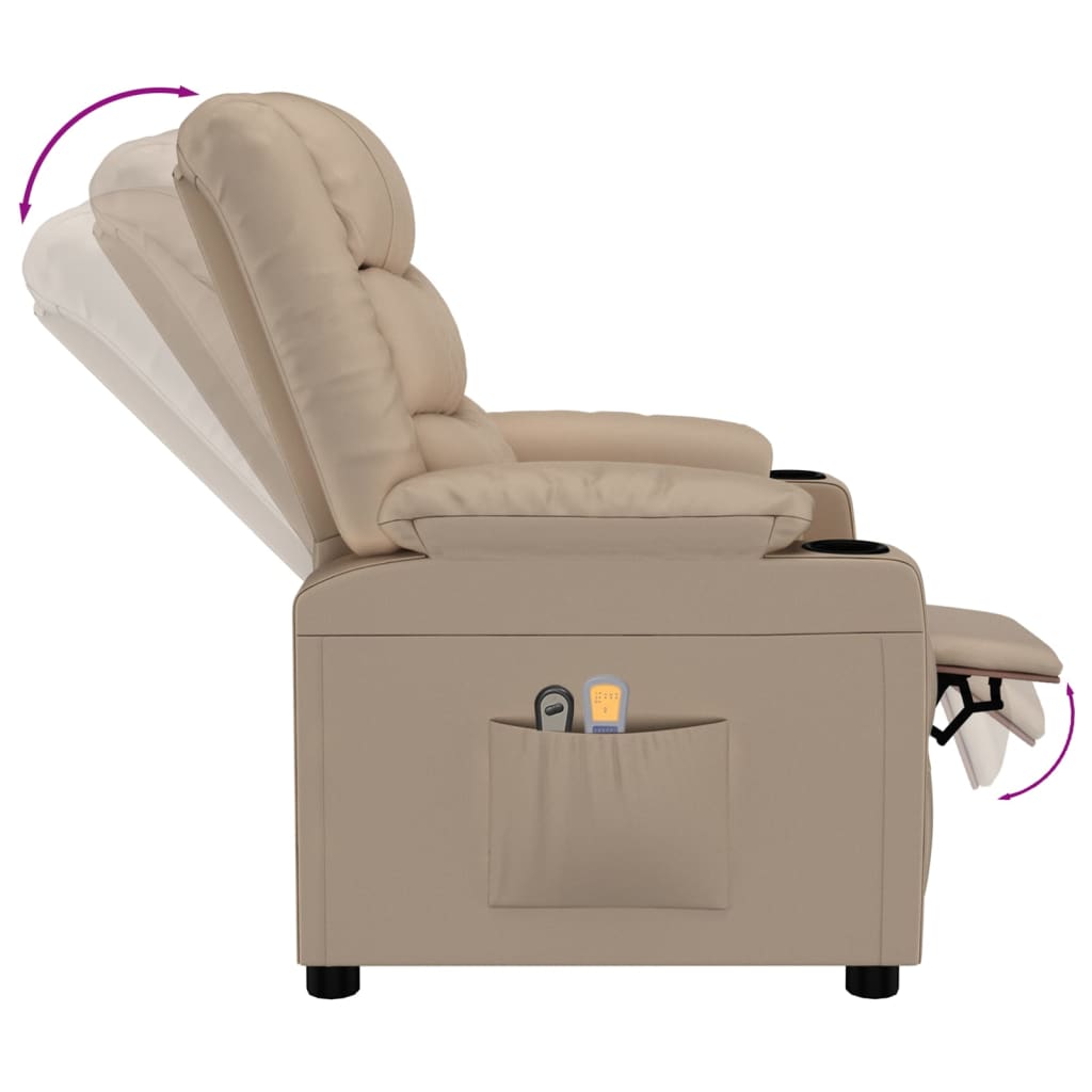 Massagesessel Elektrisch Cappuccino-Braun Kunstleder
