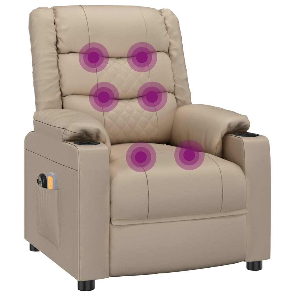 Massagesessel Elektrisch Cappuccino-Braun Kunstleder
