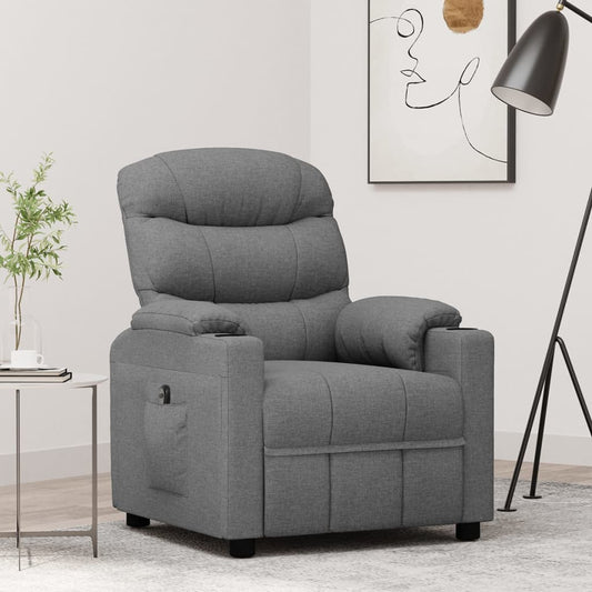Relaxsessel Elektrisch Hellgrau Stoff