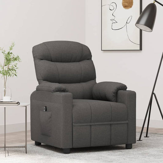 Relaxsessel Elektrisch Dunkelgrau Stoff