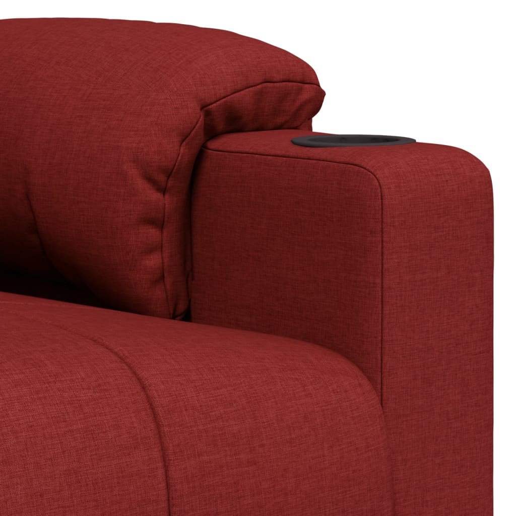 Massagesessel Elektrisch Weinrot Stoff