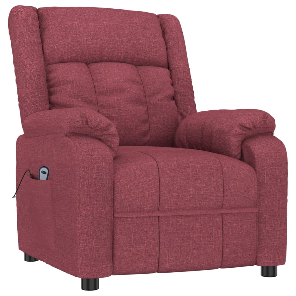 Relaxsessel Elektrisch Weinrot Stoff