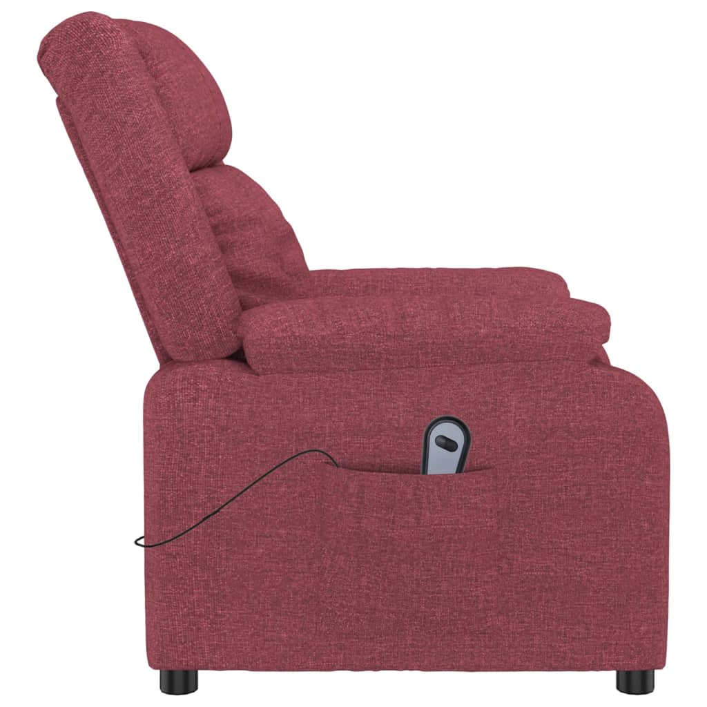 Relaxsessel Elektrisch Weinrot Stoff