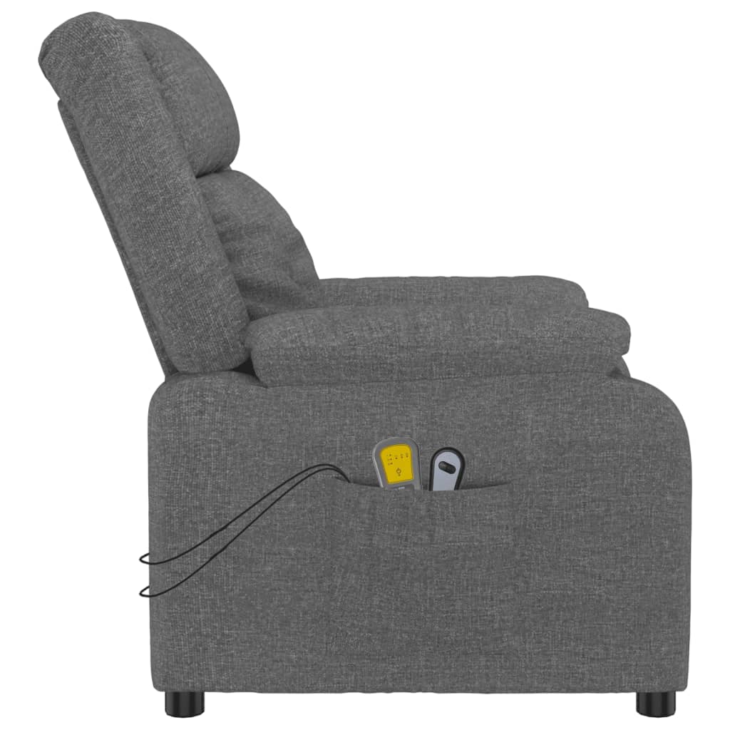 Massagesessel Elektrisch Dunkelgrau Stoff