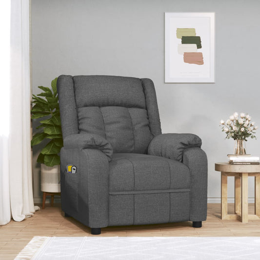 Massagesessel Elektrisch Dunkelgrau Stoff