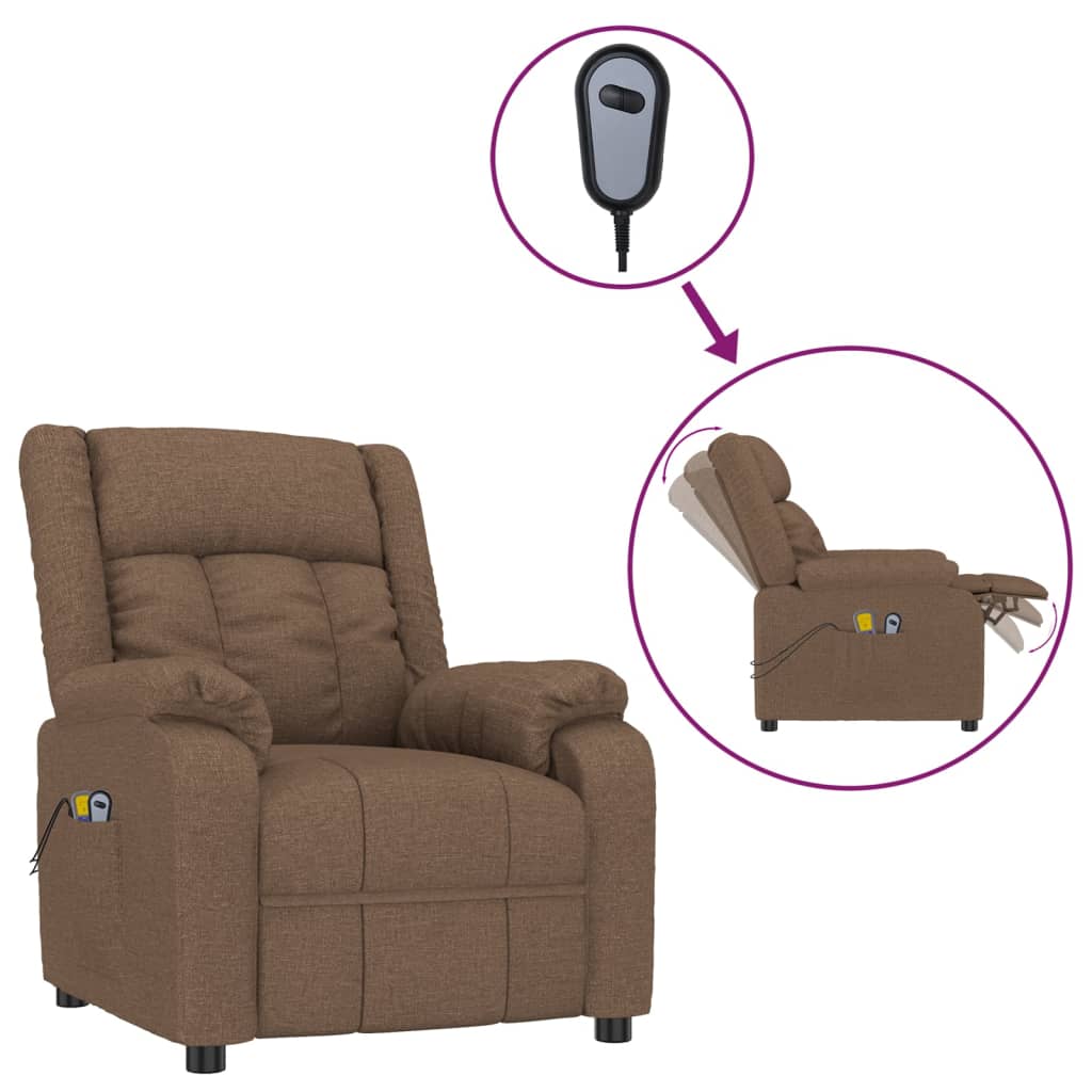 Massagesessel Elektrisch Braun Stoff