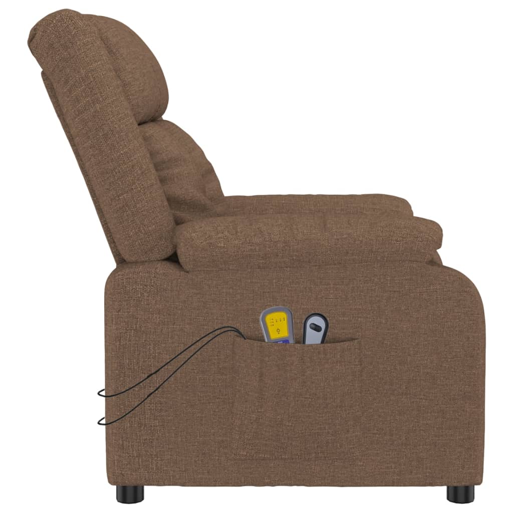 Massagesessel Elektrisch Braun Stoff