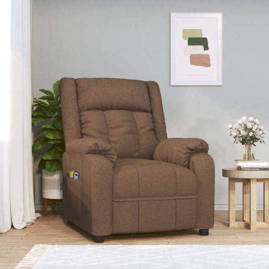 Massagesessel Elektrisch Braun Stoff