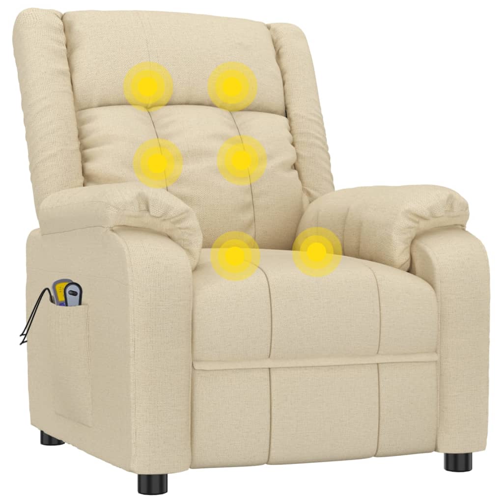 Massagesessel Elektrisch Creme Stoff