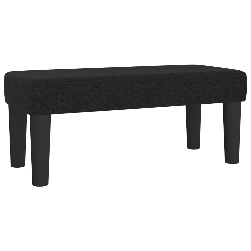 Lit à sommier tapissier avec matelas tissu noir 80x200 cm