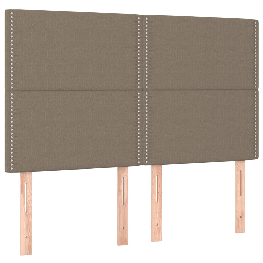 Lit à sommier tapissier avec matelas taupe 140x190 cm tissu