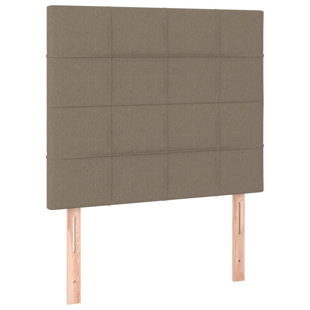 Lit sommier tapissier avec matelas tissu taupe 80x200 cm