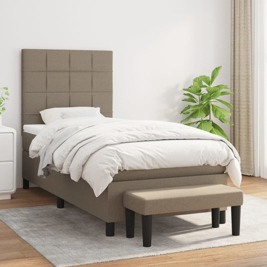 Boxspringbett mit Matratze Taupe 80x200 cm Stoff