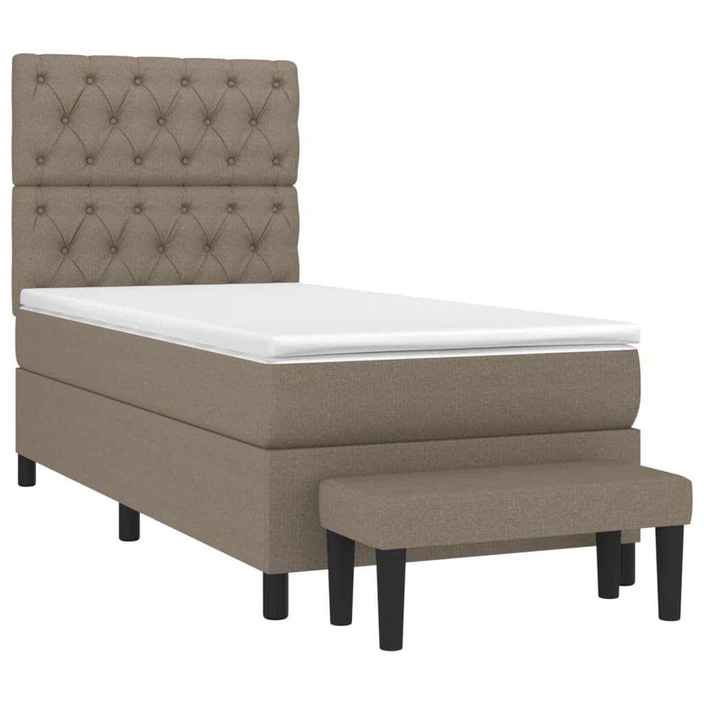 Boxspringbett mit Matratze Taupe 80x200 cm Stoff