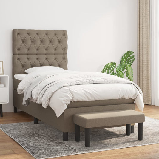 Boxspringbett mit Matratze Taupe 80x200 cm Stoff