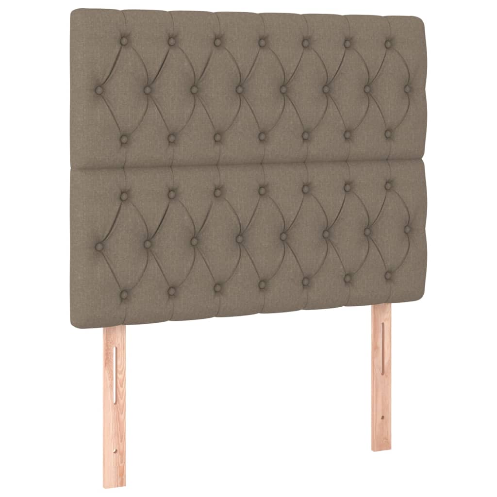 Lit sommier tapissier avec matelas tissu taupe 90x190 cm