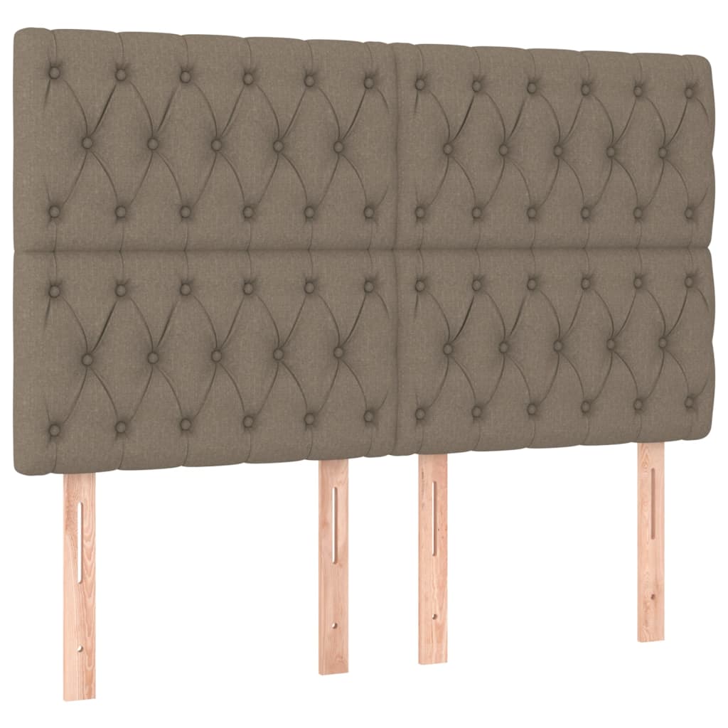 Box spring bed with mattress taupe 140x190 cm fabric