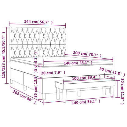 Boxspringbett mit Matratze Schwarz 140x200 cm Stoff