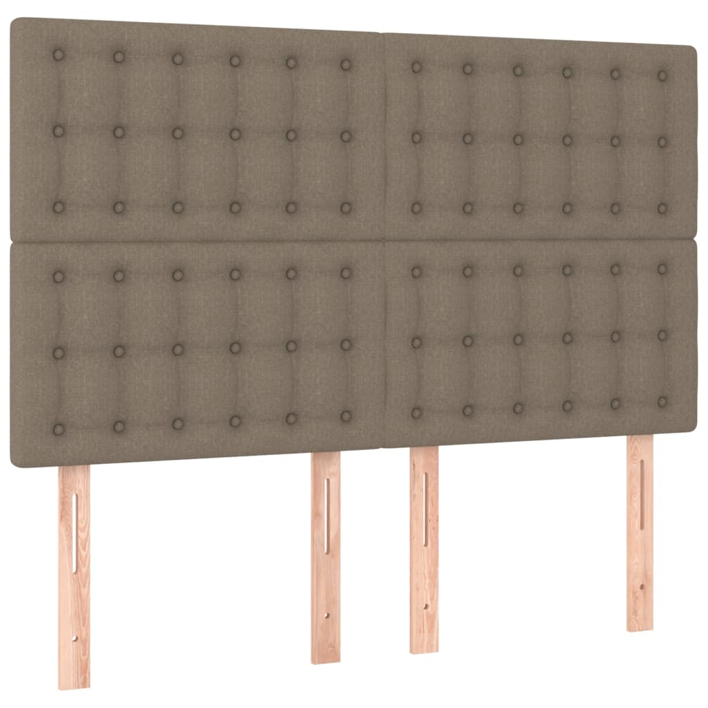 Box spring bed with mattress taupe 140x190 cm fabric