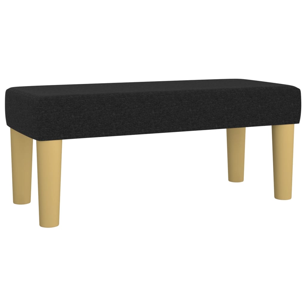 Lit à sommier tapissier avec matelas tissu noir 80x200 cm