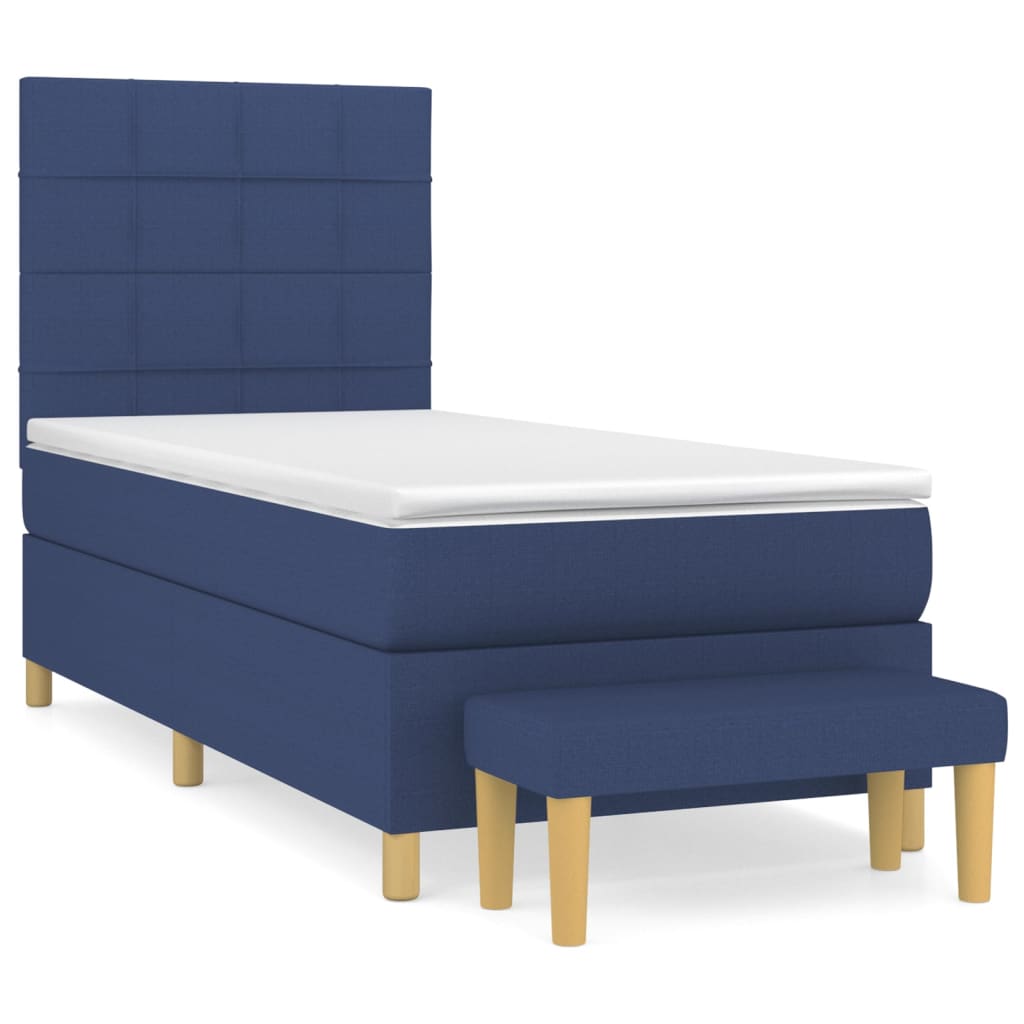 Boxspringbett mit Matratze Blau 80x200 cm Stoff