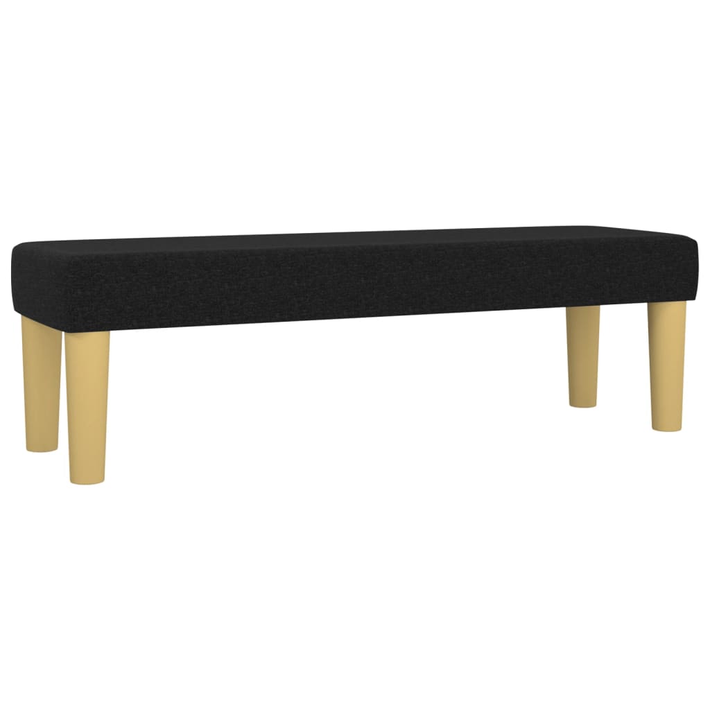 Lit à sommier tapissier avec matelas en tissu noir 140x190 cm