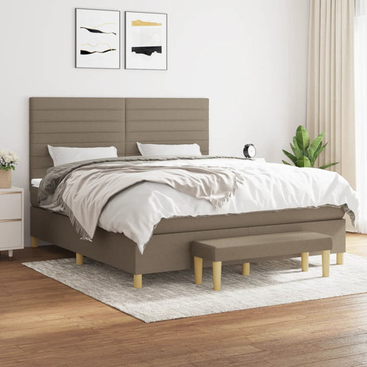 Boxspringbett mit Matratze Taupe 180x200 cm Stoff