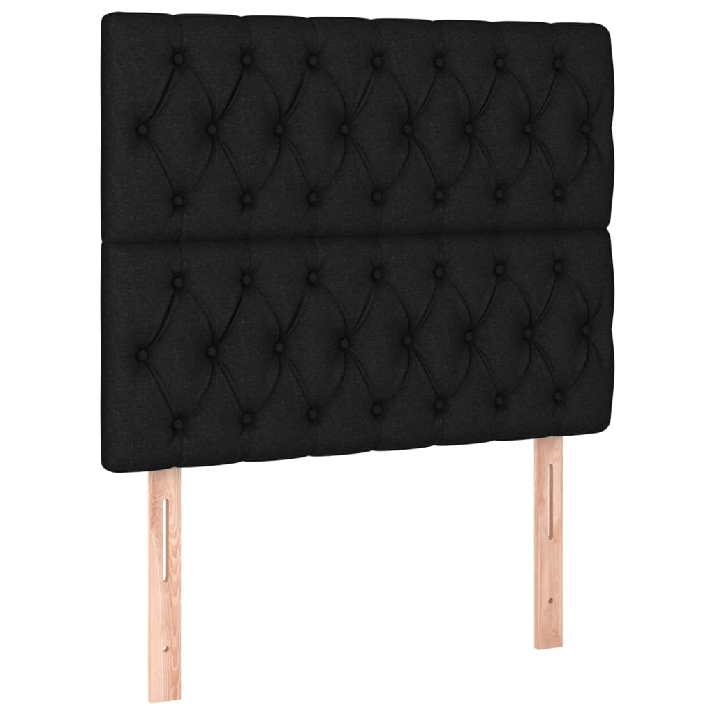Lit à sommier tapissier avec matelas tissu noir 100x200 cm