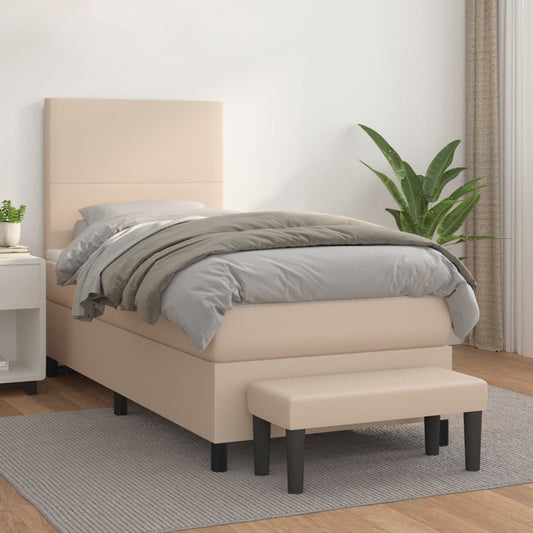 Boxspringbett Matratze Cappuccino-Braun 100x200cm Kunstleder